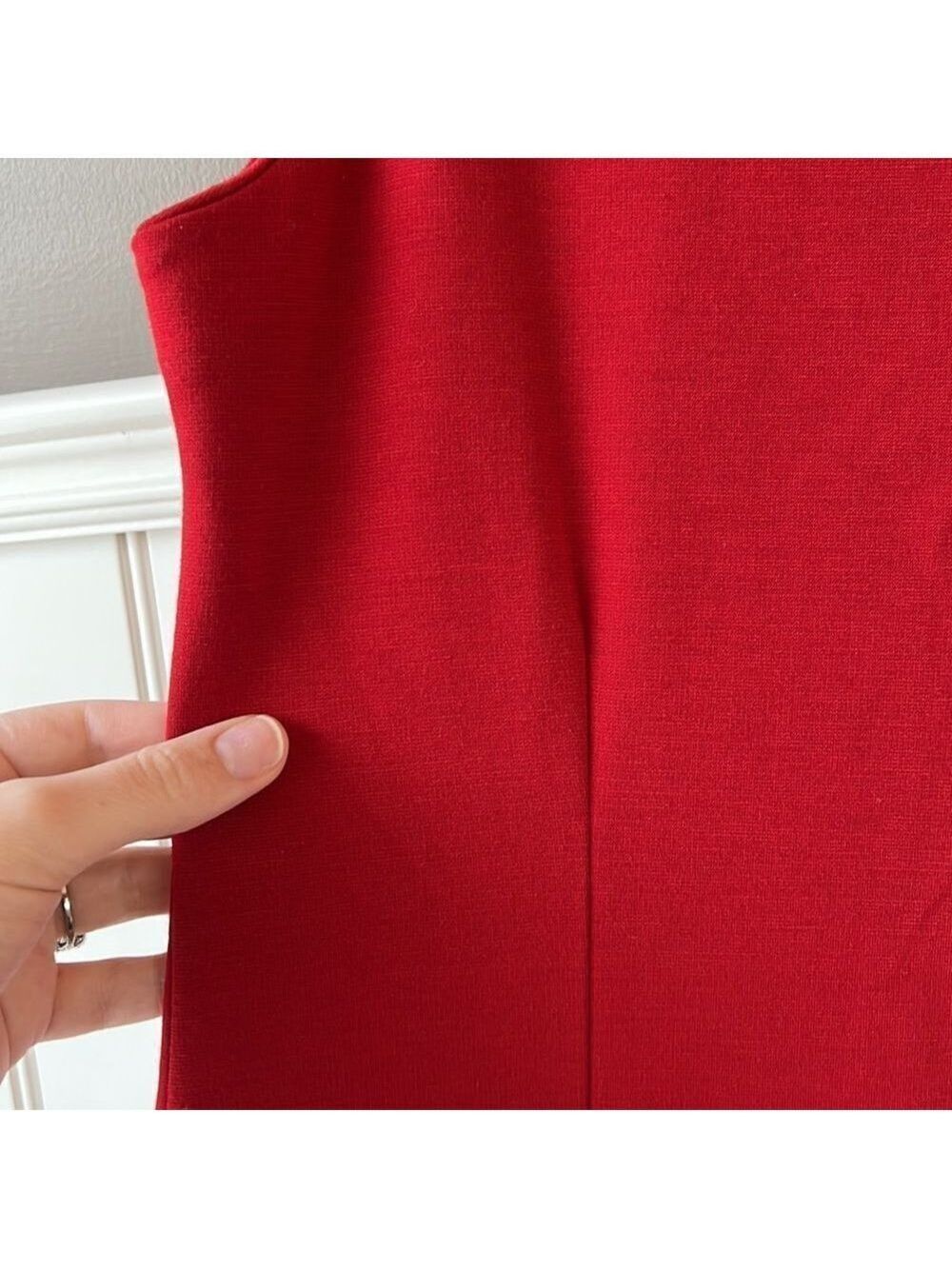 ALFRED SUNG Red Sheath Dress Size Small - Picture 3 of 10